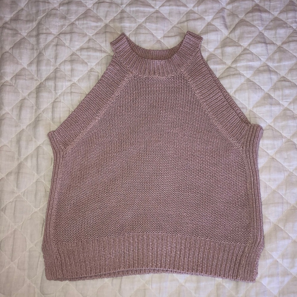 Knit High Neck Sweater Tank